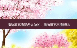 脂肪填充胸是怎么做的，脂肪填充丰胸好吗