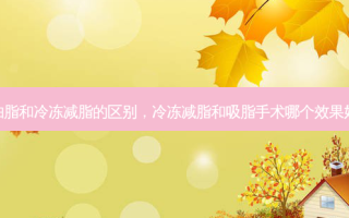 抽脂和冷冻减脂的区别，冷冻减脂和吸脂手术哪个效果好