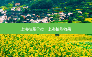 上海抽脂价位，上海抽脂效果