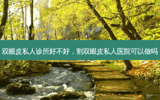 双眼皮私人诊所好不好，割双眼皮私人医院可以做吗