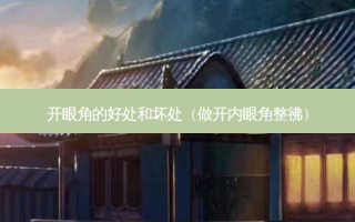 开眼角的好处和坏处（做开内眼角整彿）