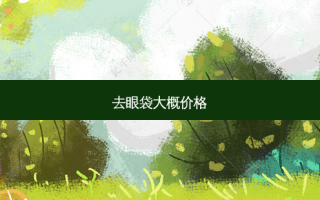 去眼袋大概价格