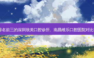 国内牙科医院排名前三的深圳致美口腔诊所、南昌维乐口腔医院对比!实力水平如何?