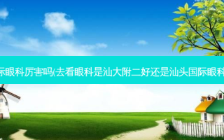 汕头国际眼科厉害吗(去看眼科是汕大附二好还是汕头国际眼科中心好)