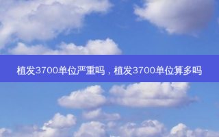 植发3700单位严重吗，植发3700单位算多吗