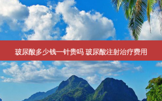 玻尿酸多少钱一针贵吗 玻尿酸注射费用