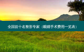 全国前十名整形专家（眼睛手术费用一览表）