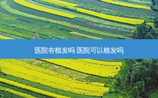 医院有植发吗 医院可以植发吗