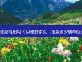 植发有用吗 可以维持多久（植发多少钱单位）