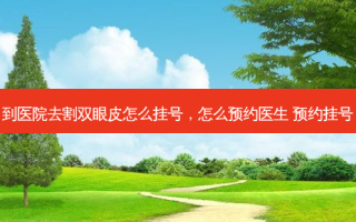 到医院去割双眼皮怎么挂号，怎么预约医生 预约挂号