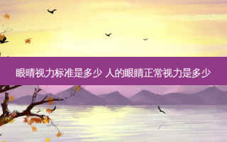 眼晴视力标准是多少 人的眼睛正常视力是多少