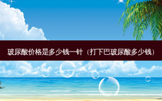 玻尿酸价格是多少钱一针（打下巴玻尿酸多少钱）