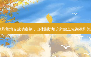 自体脂肪填充成功案例，自体脂肪填充的缺点先询深圳美来选