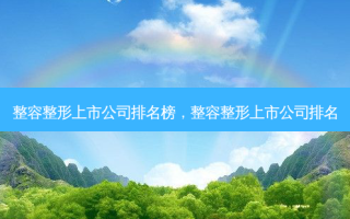 整容整形上市公司排名榜，整容整形上市公司排名