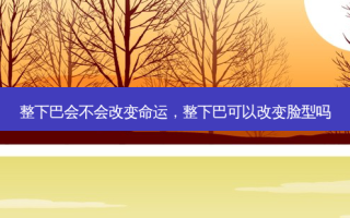 整下巴会不会改变命运，整下巴可以改变脸型吗
