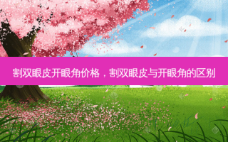 割双眼皮开眼角价格，割双眼皮与开眼角的区别