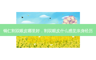 铜仁割双眼皮哪里好，割双眼皮什么感觉亲身经历
