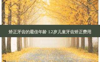 矫正牙齿的佳年龄 12岁儿童牙齿矫正费用