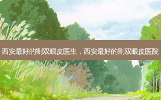 西安 *** 好的割双眼皮医生，西安 *** 好的割双眼皮医院