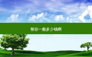 整容一般多少钱啊
