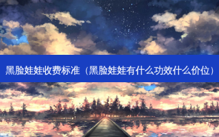 黑脸娃娃收费标准（黑脸娃娃有什么功效什么价位）