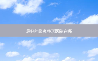 好的隆鼻整形医院在哪