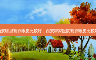 西安哪里割双眼皮比较好，西安哪家医院割双眼皮比较好