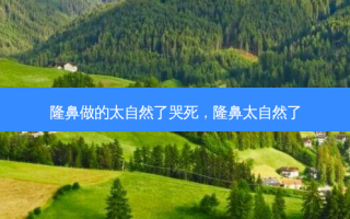隆鼻做的太自然了哭死，隆鼻太自然了