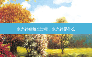 水光针视频全过程，水光针是什么