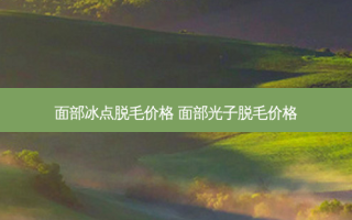 面部冰点脱毛价格 面部光子脱毛价格