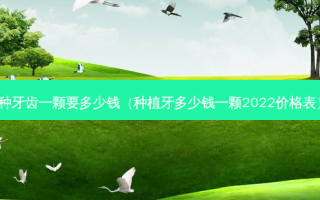 种牙齿一颗要多少钱（种植牙多少钱一颗2022价格表）