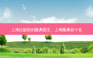 上海比较好的隆鼻医生，上海隆鼻前十名