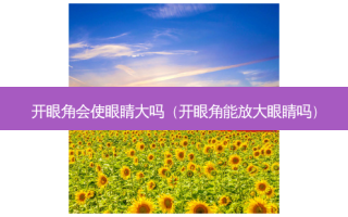 开眼角会使眼睛大吗（开眼角能放大眼睛吗）