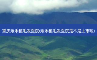 重庆雍禾植毛发医院(雍禾植毛发医院是不是上市啦)