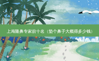 上海隆鼻专家前十名（垫个鼻子大概得多少钱）
