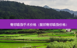 臀部吸脂手术价格（腿部臀部吸脂价格）