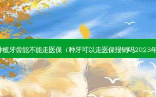 种植牙齿能不能走医保（种牙可以走医保报销吗2023年）