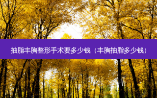 抽脂丰胸整形手术要多少钱（丰胸抽脂多少钱）