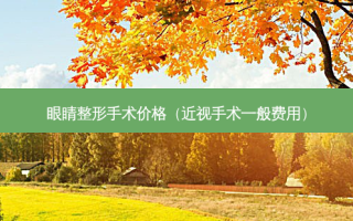眼睛整形手术价格（近视手术一般费用）